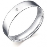 Кольцо с 1 бриллиантом из серебра (арт. 2055189)