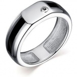 Кольцо с 1 бриллиантом из серебра (арт. 2055728)