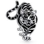 Брошь Тигр с эмалью из серебра (арт. 2056464)