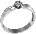 Кольцо с 1 бриллиантом из серебра (арт. 2127863)