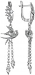 Серьги Птички с 50 фианитами из серебра (арт. 2129369)