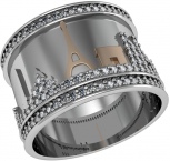 Кольцо Париж с 139 фианитами из серебра с позолотой (арт. 2129617)