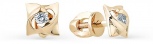 Серьги с 2 бриллиантами из красного золота (арт. 2160010)