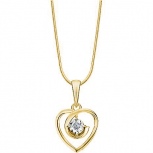Подвеска Сердце с 1 бриллиантом из жёлтого золота (арт. 2160308)
