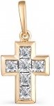 Крестик с 6 бриллиантами из красного золота (арт. 2160841)