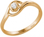 Кольцо с 1 бриллиантом из красного золота (арт. 2161416)