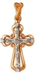 Крестик с 4 бриллиантами из красного золота (арт. 2161864)