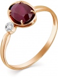 Кольцо с рубином и бриллиантом из красного золота (арт. 2162380)