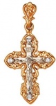 Крестик с 4 бриллиантами из красного золота (арт. 2162536)