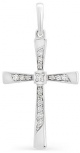 Крестик с 16 бриллиантами из белого золота (арт. 2162856)
