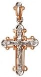 Крестик с 5 бриллиантами из красного золота (арт. 2163612)