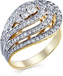 Кольцо с 96 бриллиантами из жёлтого золота (арт. 2164595)
