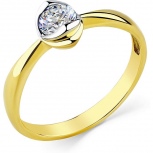 Кольцо с 1 бриллиантом из жёлтого золота (арт. 2164915)