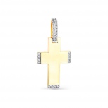 Крестик с 32 бриллиантами из жёлтого золота (арт. 2167474)