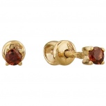 Серьги с 2 гранатами из красного золота (арт. 2182674)