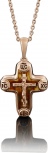Крестик с янтарем из красного золота (арт. 2210903)