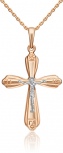 Крестик из комбинированного золота (арт. 2214079)