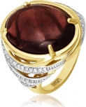 Кольцо с турмалином и бриллиантами из жёлтого золота (арт. 2261419)