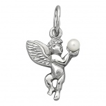 Подвеска Ангел с 1 жемчугом из серебра (арт. 2331197)