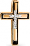 Крестик с 12 фианитами из красного золота (арт. 2381065)