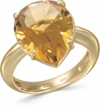 Кольцо с 1 кварцем из жёлтого золота (арт. 2384216)