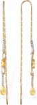 Серьги с цитринами и фианитами из жёлтого золота (арт. 2385257)