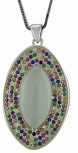 Подвеска с россыпью цветных и драгоценных камней из серебра (арт. 2391752)