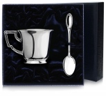 Набор чашка чайная "Император" + ложка из серебра (арт. 2400348)