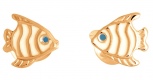 Серьги Рыбки из красного золота (арт. 2421422)