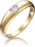 Кольцо с 1 бриллиантом из жёлтого золота (арт. 2440655)