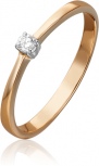 Кольцо с 1 бриллиантом из комбинированного золота (арт. 2441070)