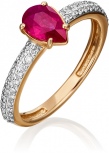 Кольцо с рубином и бриллиантами из красного золота (арт. 2441421)