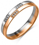 Кольцо с 9 бриллиантами из комбинированного золота (арт. 2441986)