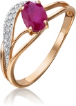 Кольцо с рубином и бриллиантами из красного золота (арт. 2441989)