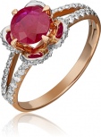 Кольцо с рубином и бриллиантами из комбинированного золота (арт. 2442112)