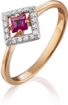 Кольцо с рубином и бриллиантами из красного золота (арт. 2442243)
