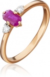 Кольцо с рубином и бриллиантами из красного золота (арт. 2442300)