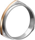 Кольцо с 3 бриллиантами из комбинированного золота (арт. 2442582)