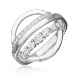 Кольцо с фианитами из серебра (арт. 2446840)