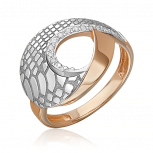 Кольцо с фианитами из комбинированного золота (арт. 2446909)