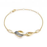 Браслет с эмалью и фианитами из комбинированного золота (арт. 2446945)