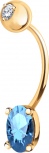 Пирсинг с 2 фианитами из красного золота (арт. 2472060)