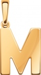 Подвеска буква "М" из красного золота (арт. 2473313)