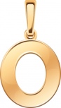 Подвеска буква "О" из красного золота (арт. 2473315)