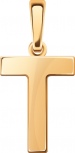 Подвеска буква "Т" из красного золота (арт. 2473317)