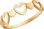 Кольцо Сердечки из красного золота (арт. 2473456)