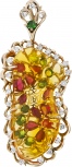 Подвеска с россыпью цветных и драгоценных камней из комбинированного золота 750 пробы (арт. 2490578)