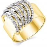 Кольцо с 75 бриллиантами из жёлтого золота (арт. 2501160)