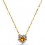 Колье Сердце с турмалином и бриллиантами из жёлтого золота (арт. 2501373)