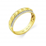 Кольцо с 17 бриллиантами из жёлтого золота (арт. 2503773)